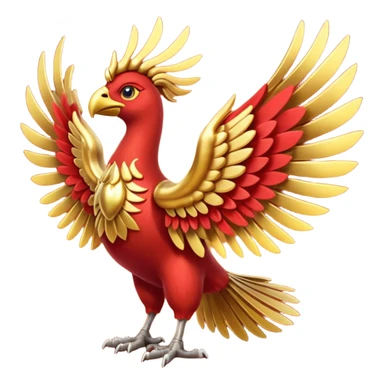 Pokemon red and green legendary Ho-Oh sticker