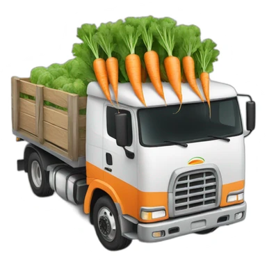 a truck with a full body of carrots sticker