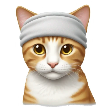 cat wearing a sweatband sticker