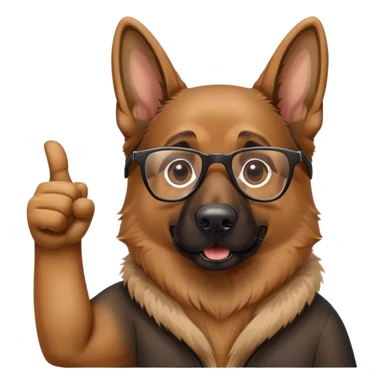 german shepherd in glasses thumbs up sticker