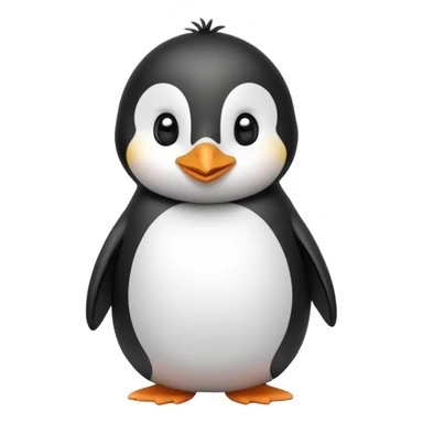 Cute cartoon penguin with a round belly, standing upright sticker