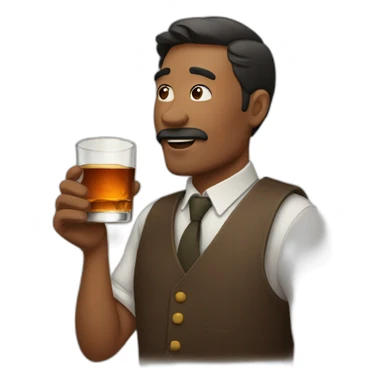 Man who drinks a whisky sticker