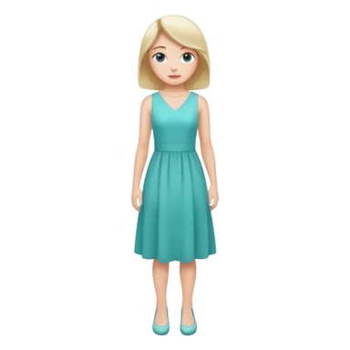 👗🧍‍♀️ merge this emojis the dress should be light teal on a girl full sticker