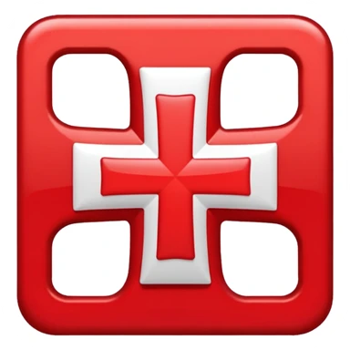 A simple scarlet-red cross with clean, symmetrical lines. Bold and minimal sticker