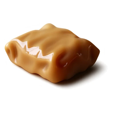 Isolate the wrapped caramel on a transparent background, removing all background elements. sticker
