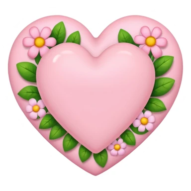Light pink heart with flowers on it  sticker