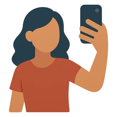 Flat design style selfie sticker
