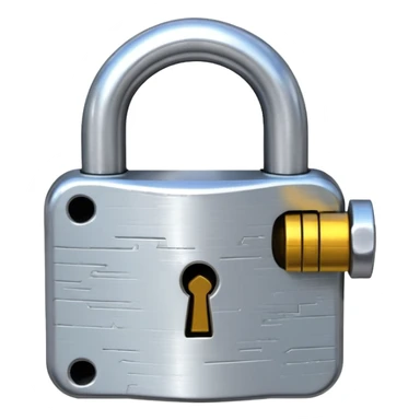 Digital glitch art style emoji, corrupted padlock sticker