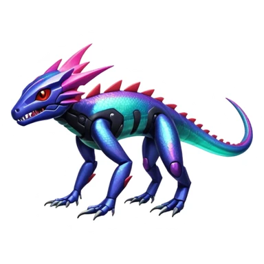 Shiny Exotic Colorful epic Salandit-Genesect-Koraidon-Fakémon-hybrid-creature (full body)  sticker