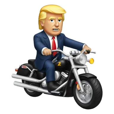 Trump with motorcycle sticker