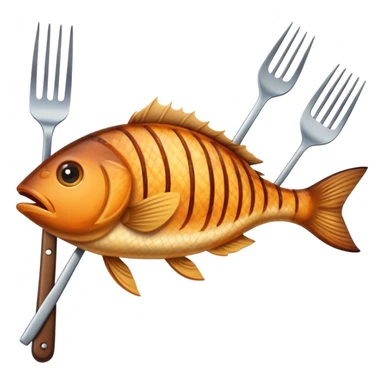 Fish making a barbecue  sticker