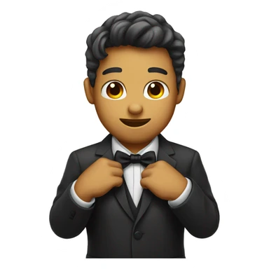 Tightening bow tie with hands  sticker