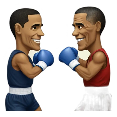 boxing match between Barack Obama and Mitt Romney sticker
