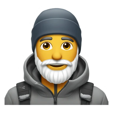 Ski bum with ice beard  sticker