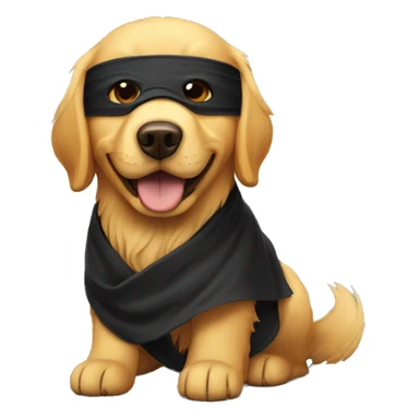 Golden retriever wearing a ninja mask sticker