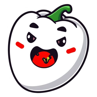 face with burning red mouth, eating hot pepper sticker