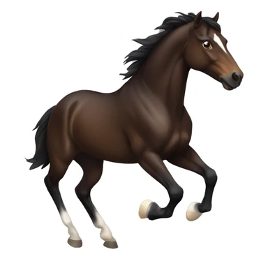 dark brown galloping horse sticker