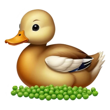 Duck eating peas sticker