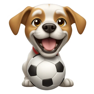 Dog playing soccer sticker