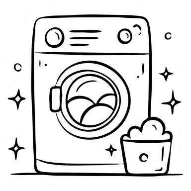 washing machine with detergent sticker