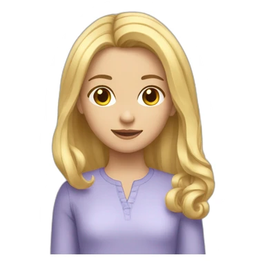 Une fille de 11 ans calme cheveux blond claire carré sticker