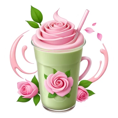 Rose matcha milk tea  sticker