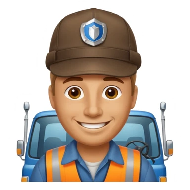 Kamyon şoförü Yarı Kamyonun Karikatür çizimi sticker