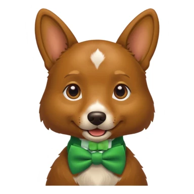 dog with a green bow tie sticker