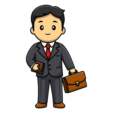 Professional Pakistani diplomat in traditional formal clothing with briefcase sticker