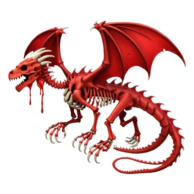 skeletal skeleton bone dragon with some blood dripping sticker
