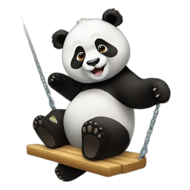 A panda that swings sticker