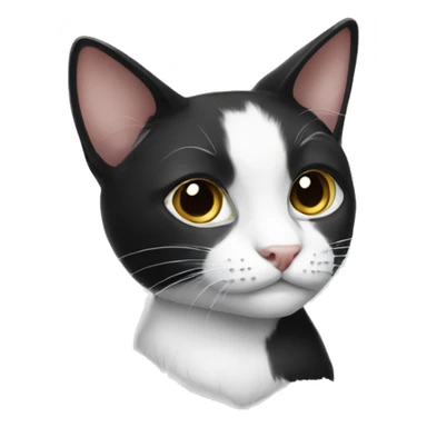 black and white cat sticker