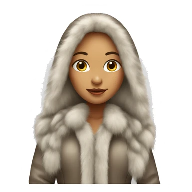 Beautiful girl with long hair in a fur-coat sticker