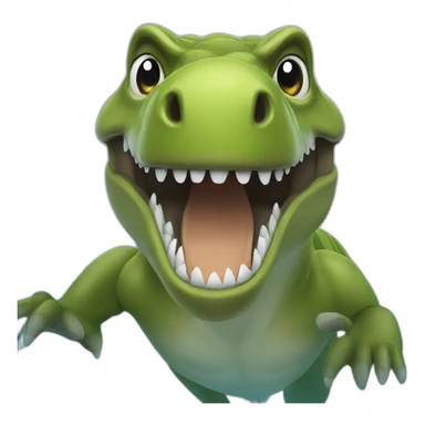 a swimming trex sticker