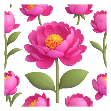 minimal 3D gothic peony with pink petal, simple and mysterious sticker