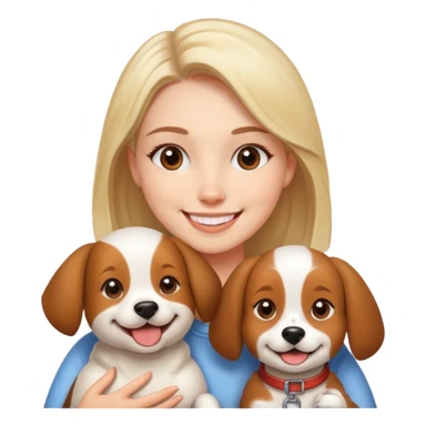 young woman with a cute dog, friends sticker