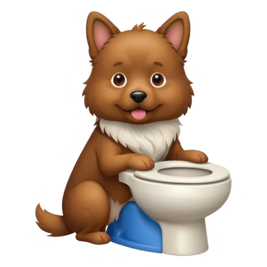 A dog on the toilet sticker