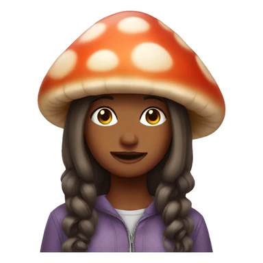 Girl wearing mushroom clothes sticker