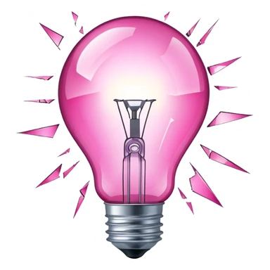 Pink broken light bulb  sticker