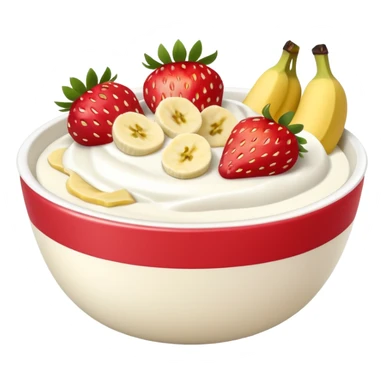 Yogurt bowl with strawberries and banana pieces sticker