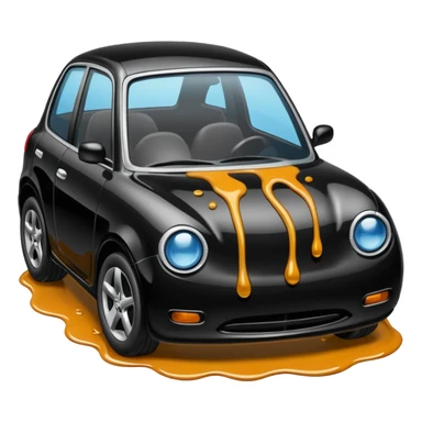 Car with beans in it and stuck in tar sticker