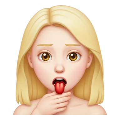 Girl emoji choking itself (using both hands wrapped around its neck) sticker