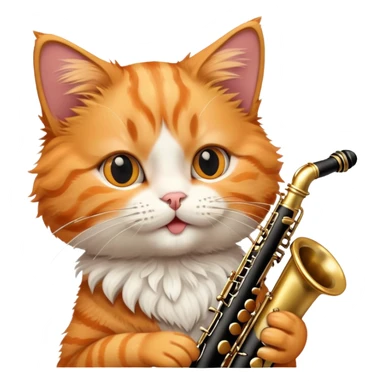 Cat playing the clarinet sticker