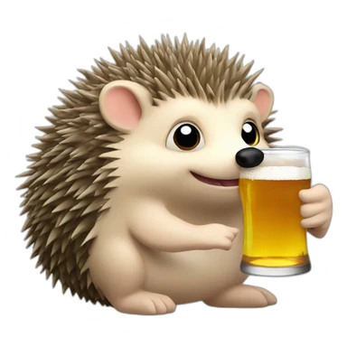 hedgehog drinking beer satoshi sticker