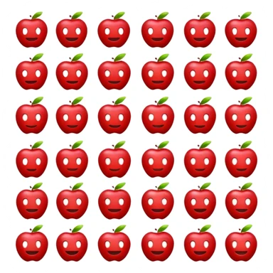simple X emoticon in red, apple emoji style sticker