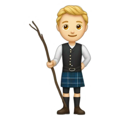 scottish stick figure sticker