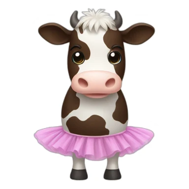 Cow with udders in a tutu sticker