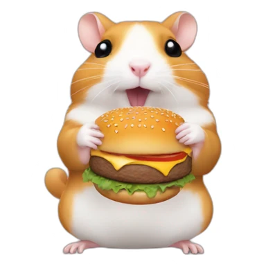 hamster eats burger sticker