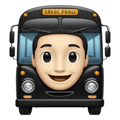 A Black Bus With The Human Face sticker