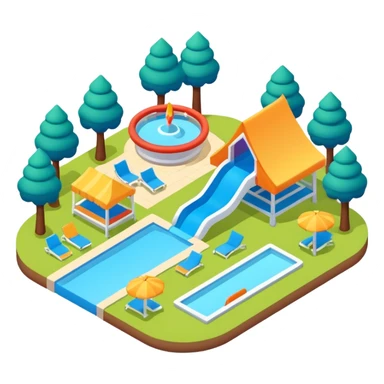 vacation park isometric exterior sticker